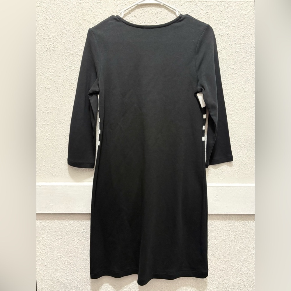 Talbots Black and White Stripe Cotton Dress Size Small NWT - Picture 3 of 4